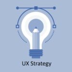 Illustration depicting UX strategy of lightbulb and pencil.